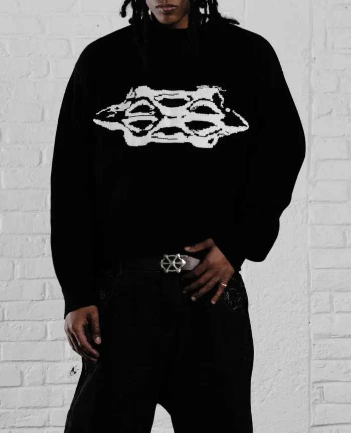 DAVRILSUPPLY Black Knit Sweatshirts 3