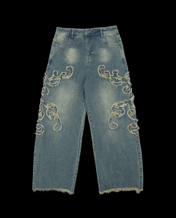 DAVRILSUPPLY Blue Patch Denim Pants 1