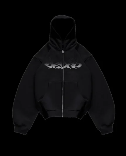 Davrilsupply Black Lunar Zip Hoodie Ultra Heavy 1